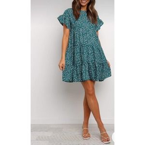 Petal + Pup Hestia Floral dress in teal